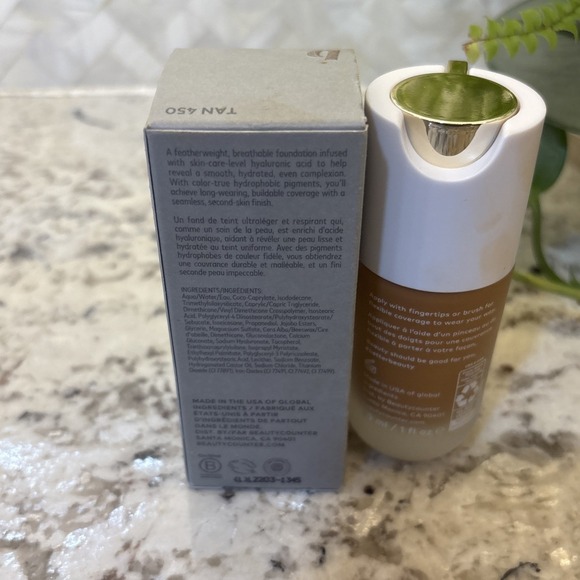 NEW BeautyCounter Beauty Counter Skin Twin Featherweight Foundation TAN 450 - Picture 5 of 7
